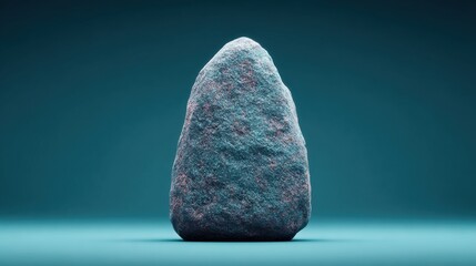 A large rock with a blue and pink hue