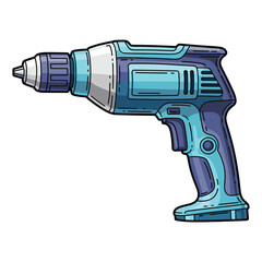 Vector Illustration of Cordless Drill in Modern Color Scheme for Tool and Hardware Design