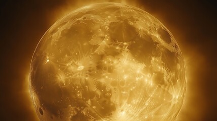 Glowing golden moon