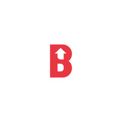 Letter B arrow logo icon flat vector design