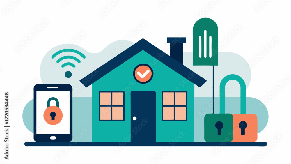 Aufkleber a home equipped with smart locks and doorbells enabling homeowners to monitor and control access to 