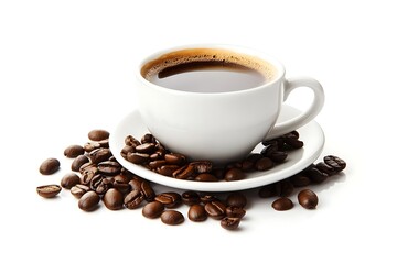 Obraz premium cup of coffee with beans