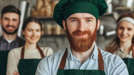 Culinary workshop team collaboration local kitchen portrait photography modern environment engaging viewpoint team spirit