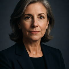 Confident Senior Marketing Executive, Successful Businesswoman in 50s, Leadership, Strategy, Corporate Success, Professional Woman