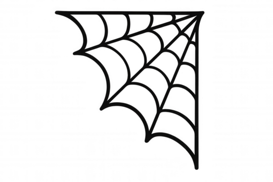 Spiderweb corner graphic vector. Spooky cobweb line art for halloween decoration, transparent background
