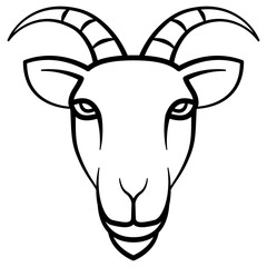 goat head face vector icon
