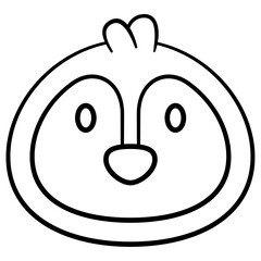 penguin face head vector icon
