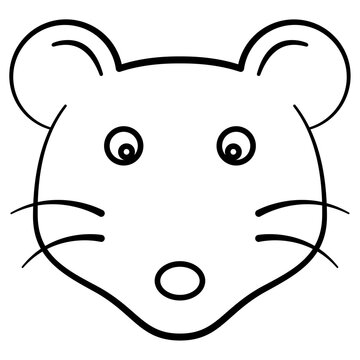 mouse head face vector icon