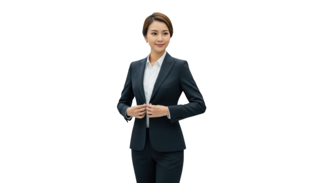 Confident Businesswoman in Professional Suit creative illustration featuring sophisticated, beautiful, capable, office, job, smart modern concept - Powered by Adobe