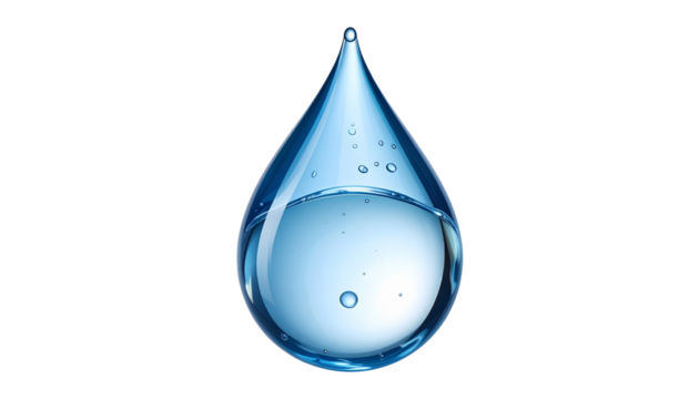 Realistic Water Droplet Isolated on Transparent Background