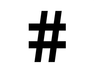 Bold black hashtag symbol