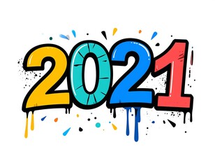 Bold colorful graffiti-style 2021