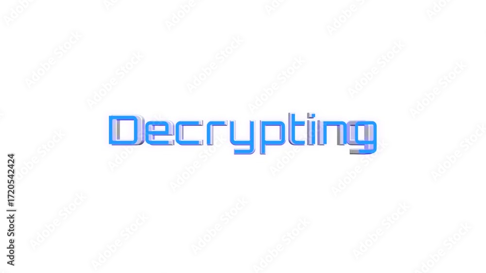Poster 3d style decrypting text spinning animation with glowing effect