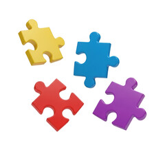 Obraz premium 3d puzzle pieces isolated on transparent background