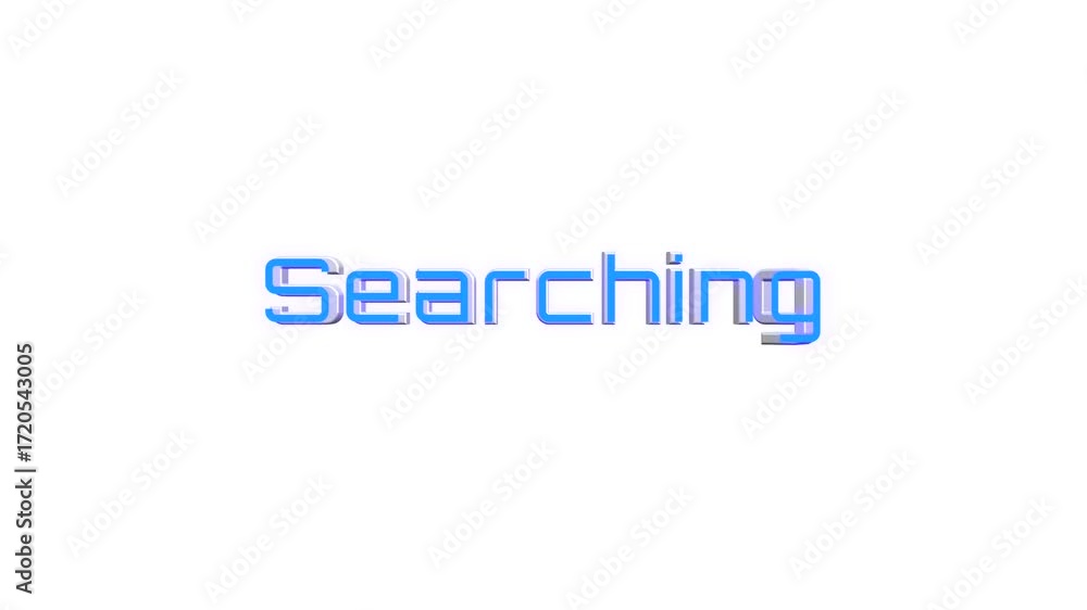 Aufkleber 3d style searching text spinning animation with glowing effect