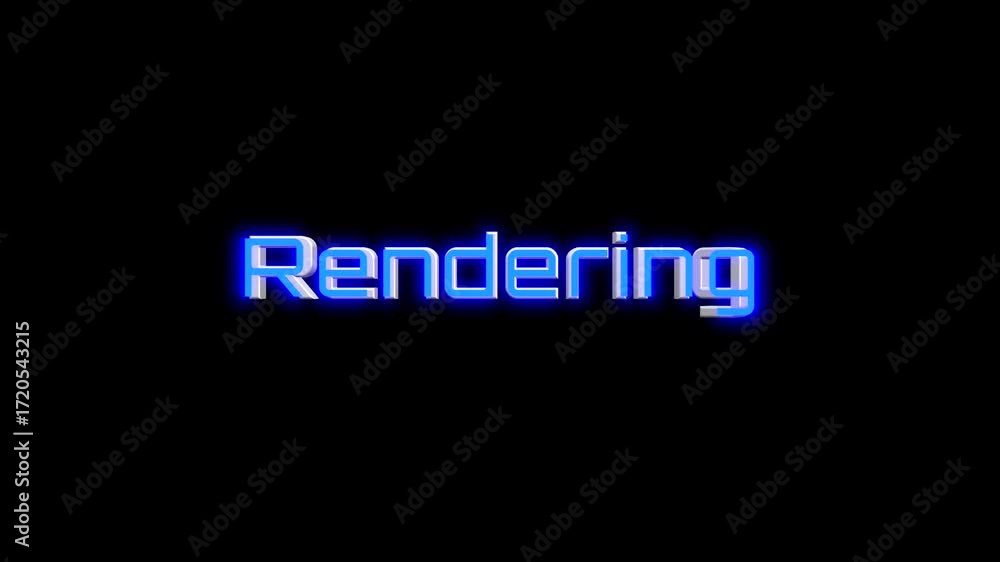 Poster 3d style rendering text spinning animation with glowing effect