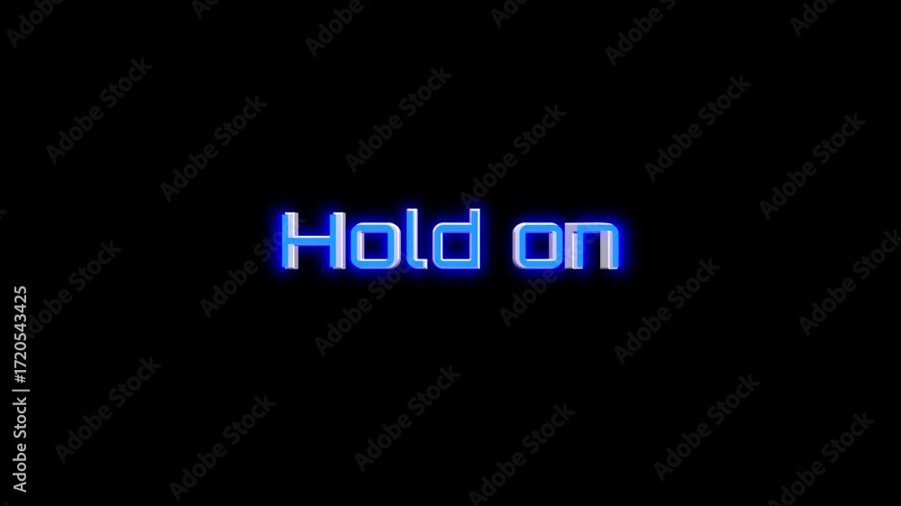 Aufkleber 3d style hold on text spinning animation with glowing effect