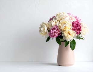 Bouquet of peonies in a vase