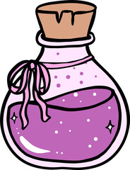 Halloween Cartoon Potion Bottle Illustration Hand Drawn