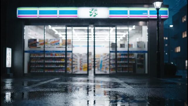 Shopping Experience in Urban Environment with Rain Reflection