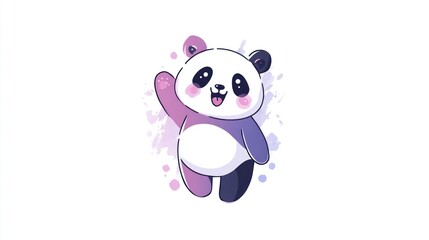 Obraz premium Cute panda cartoon illustration