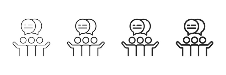 Group Talk Icon Set Different Line Style Collection 
