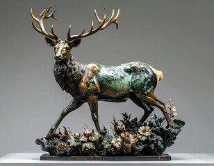 Bronze deer figurine