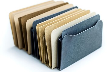 Organized File Folders Brown and Blue Desktop Storage Solution CloseUp View