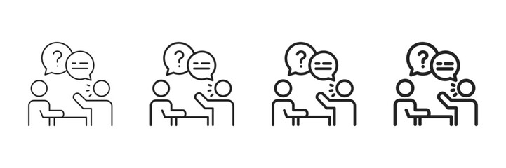 Answer Icon Set Different Line Style Collection 