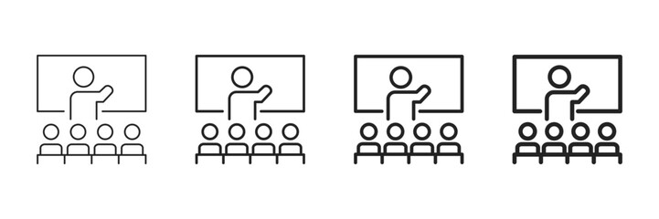 Seminar Icon Set Different Line Style Collection 