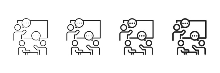 Interactive Session Icon Set Different Line Style Collection 