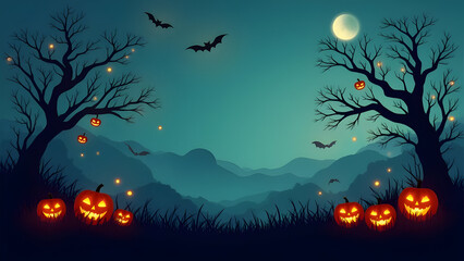 Halloween Background With Pumpkin