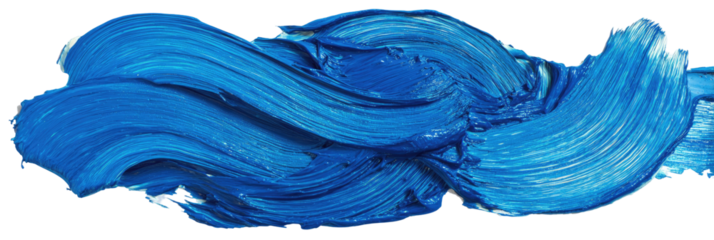 Abstract vibrant blue paint stroke