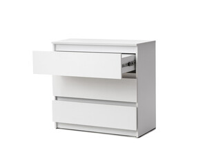 Modern chest of drawers isolated on white background