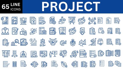 Project editable line icon set.