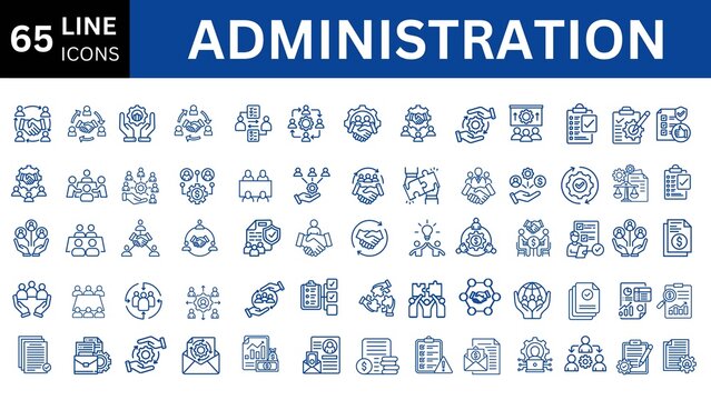 Administration line icon set.
