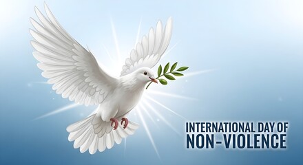 Fototapeta premium white dove flying with olive branch peace symbol