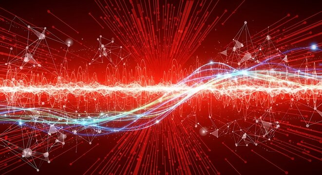 Abstract Red Energy Flow.