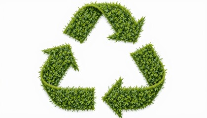 Green Plant Recycling Symbol White Background