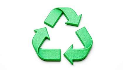 Green Recycling Symbol White Background