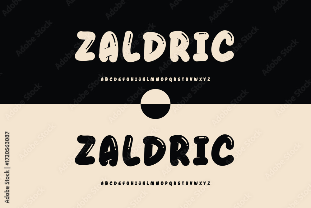 Poster zaldric bold brush font with abstract circle element