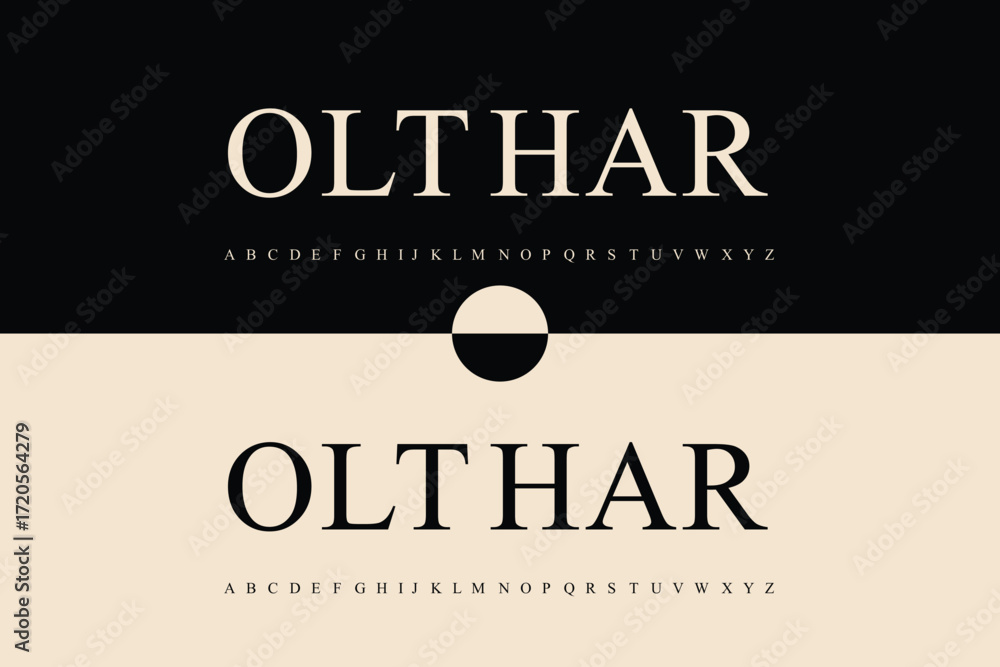 Poster modern minimalist logo design for olchar with abstract circle symbol