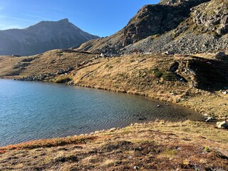 Lake Culuonnas, Guglia Lake or Julier Lake, Canton of Grisons, Switzerland - Lej da las Culuonnas or Lej dal Güglia (Lej dal Gueglia oder Juliersee), Julierpass - Schweiz