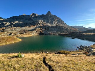 Lake Culuonnas, Guglia Lake or Julier Lake, Canton of Grisons, Switzerland - Lej da las Culuonnas or Lej dal Güglia (Lej dal Gueglia oder Juliersee), Julierpass - Schweiz