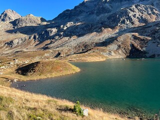 Lake Culuonnas, Guglia Lake or Julier Lake, Canton of Grisons, Switzerland - Lej da las Culuonnas or Lej dal Güglia (Lej dal Gueglia oder Juliersee), Julierpass - Schweiz
