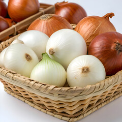 Onions in basket