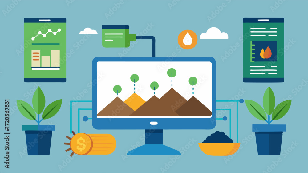 Poster advanced software algorithms that analyze soil data and recommend the most effective fertilizer inje