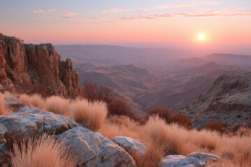 breathtaking mountain sunset hike enhanced with ar technology for weather analysis