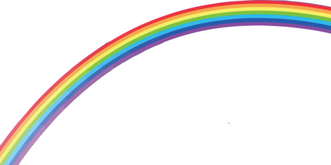 Vibrant rainbow arcs across a clear blue sky, symbolizing hope and new beginnings in a bright, optimistic scene