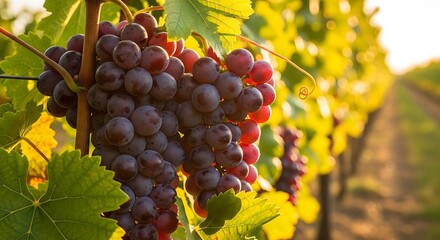 Fototapeta premium Ripe Grapes on Vine in Vineyard.